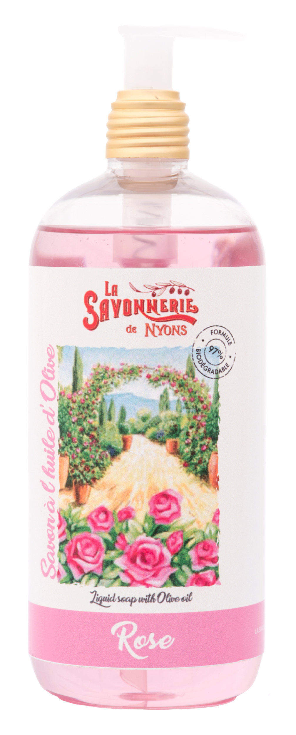 La Savonnerie de Nyons: Rose Liquid Soap w/ Pump, 500mL